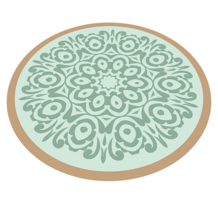 Runt botaniskt arrangemang Vinylmatta Mandala - Tenstickers
