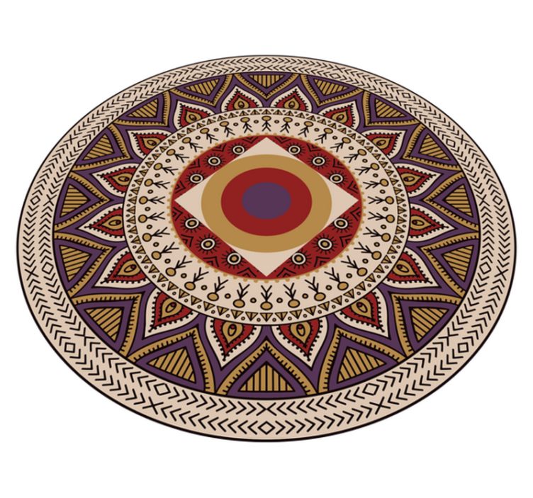 Livfullt cirkulärt mönster Vinylmatta Mandala - Tenstickers