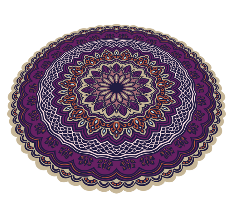 Livfull lila design Vinylmatta Mandala - Tenstickers