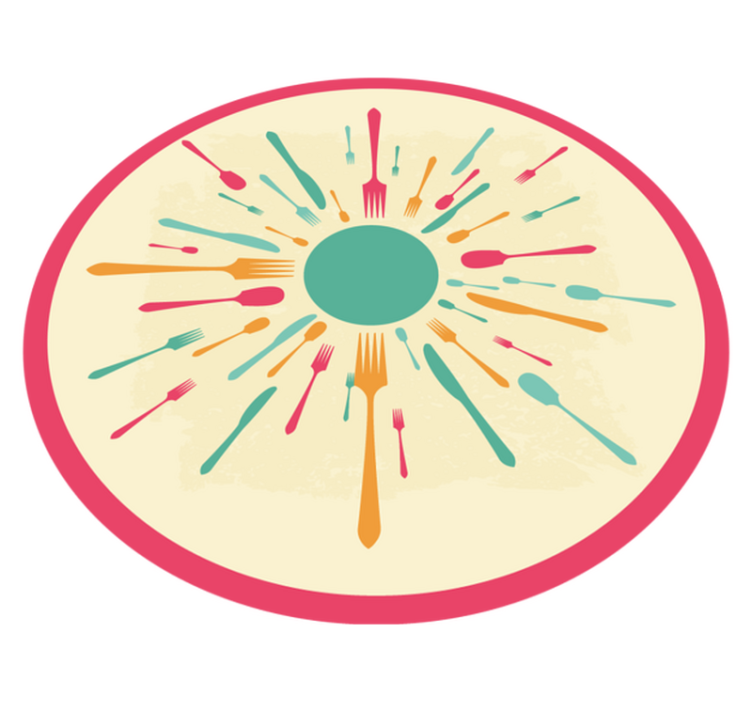 Färgglada bestickexplosioner Vinylmatta Kök - Tenstickers