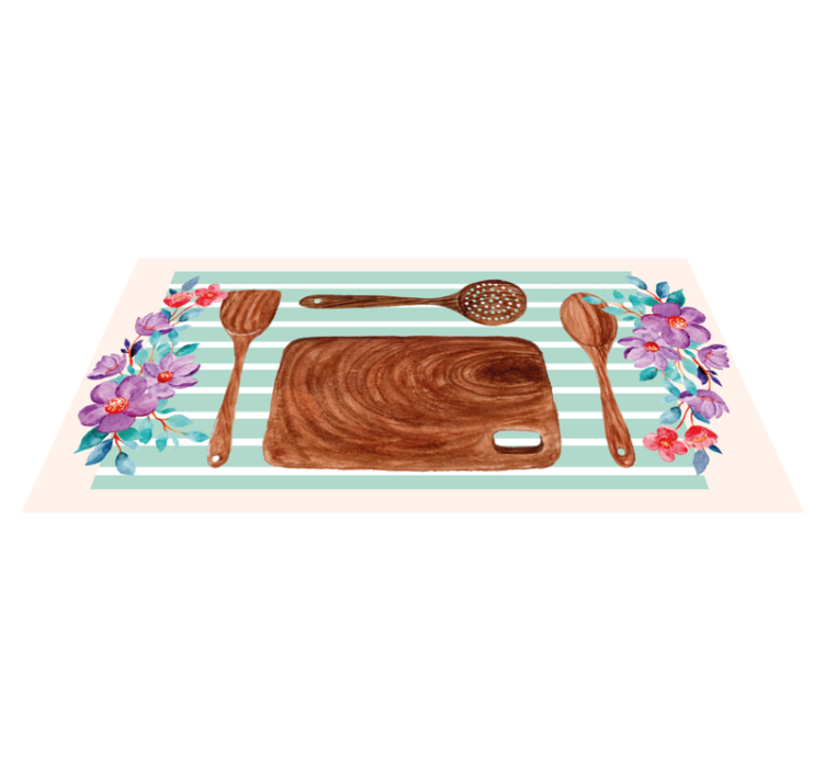Blommiga kökstillbehör Vinylmatta Kök - Tenstickers