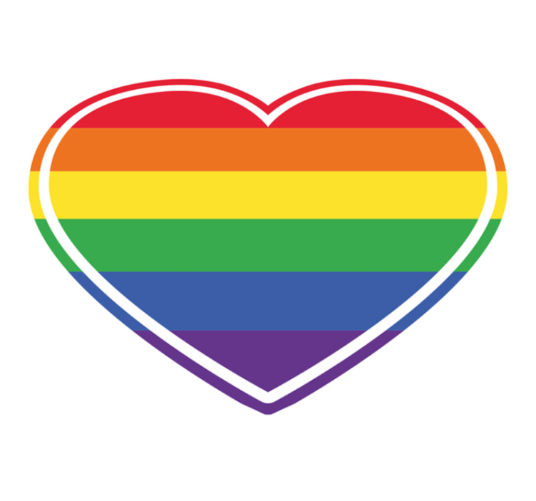 Gay pride platta i hjärtformad sovrumsmatta - Tenstickers