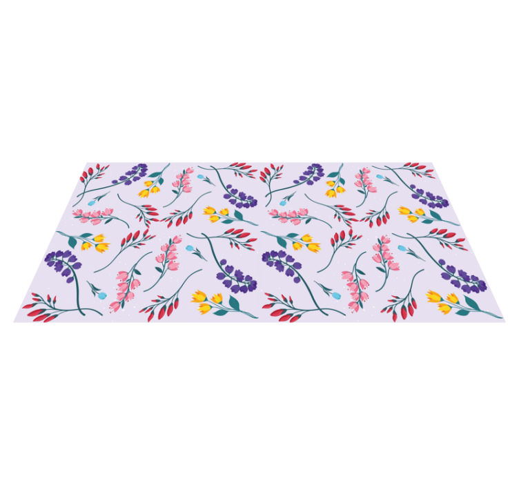 Lila subtilt mönster Vinylmatta blommor och växter - Tenstickers