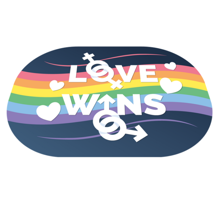 Pride day koncept kärlek vinner vardagsrumsmatta - Tenstickers