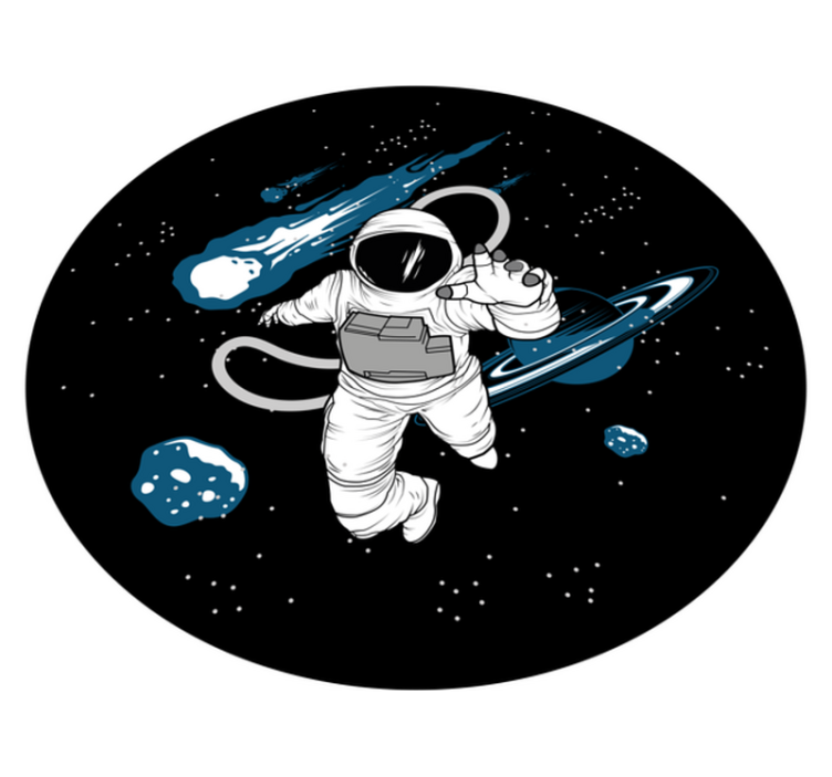 Hand dras astronaut karaktär sovrum matta - Tenstickers