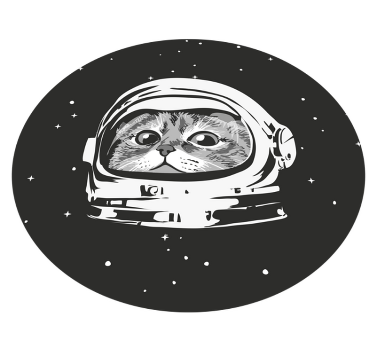 Söt katt med astronaut hjälm sovrum matta - Tenstickers