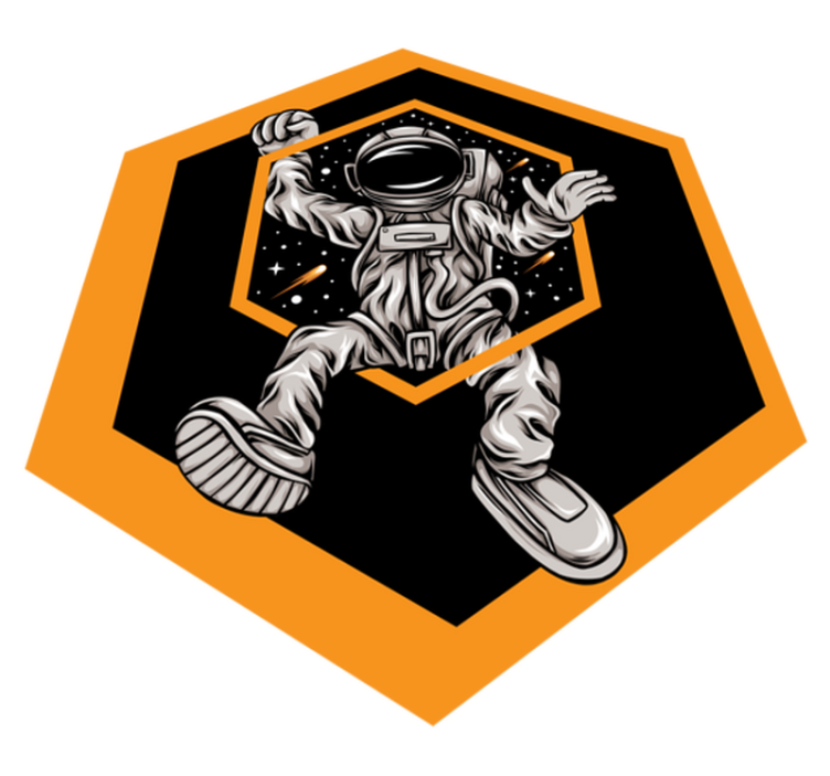 Kosmiskt astronautäventyr Vinylmatta Stjärnor - Tenstickers