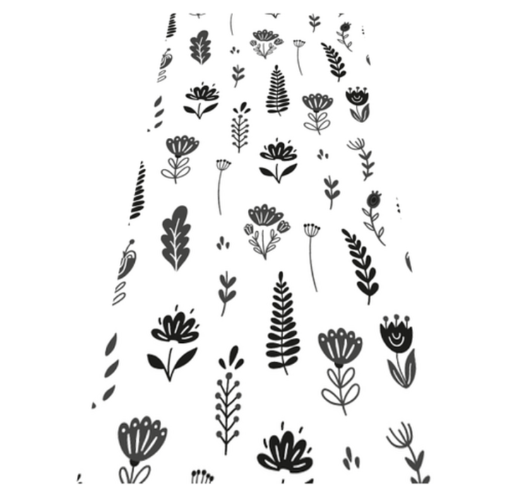 Blommig silhuettmönster Vinylmatta blommor och växter - Tenstickers
