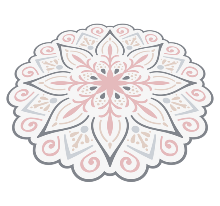 Rosa blommor mandala vinylmatta - Tenstickers