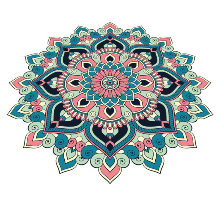 Färgglada mönster mandala vinylmatta - Tenstickers