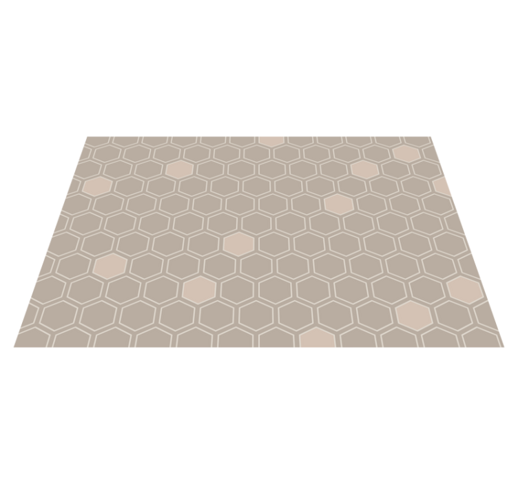 Beige honeycomb mönster modern matta - Tenstickers