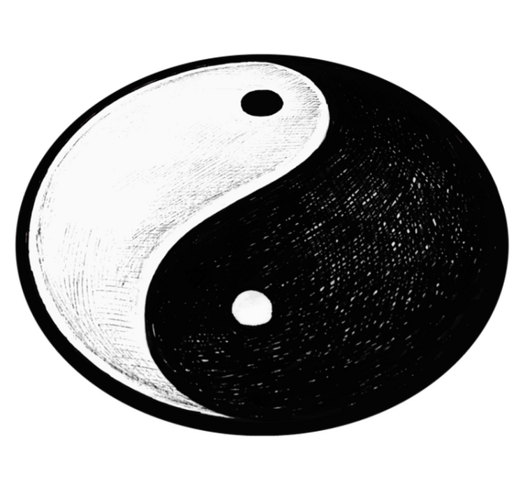 Original yin yang balans modern matta - Tenstickers