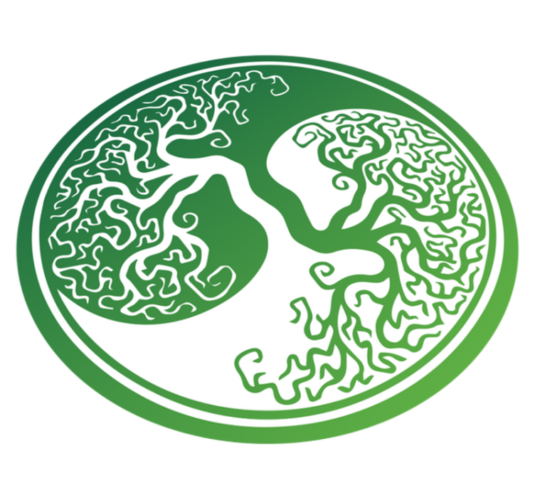 Invecklad träddesign Vinylmatta natur - Tenstickers