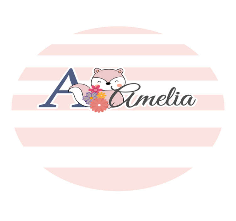 Anpassningsbar rävdesign Vinylmatta namn - Tenstickers