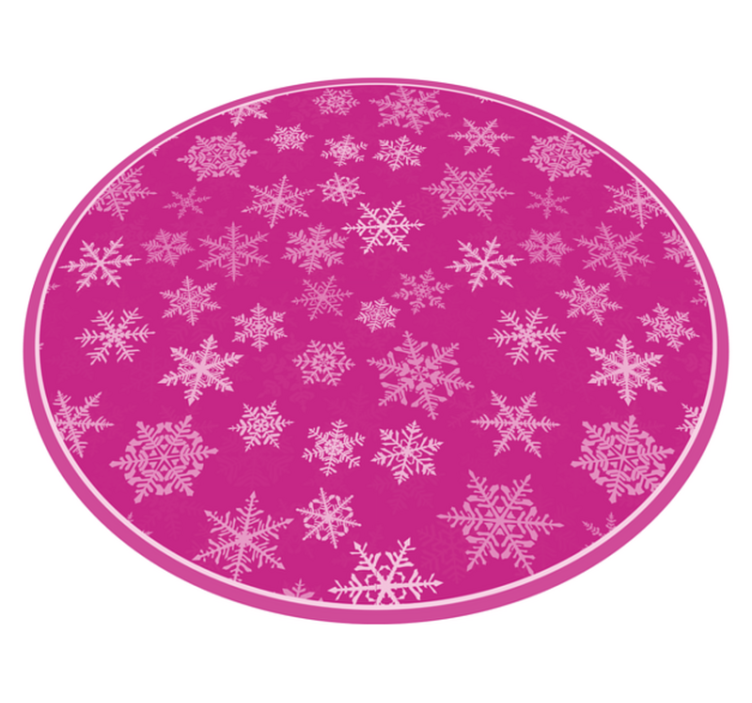 Rosa snöflingemönster Vinylmatta Jul - Tenstickers