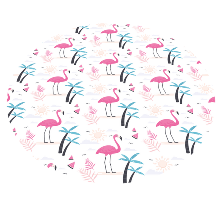 Tropisk rosa flamingo djurmatta - Tenstickers