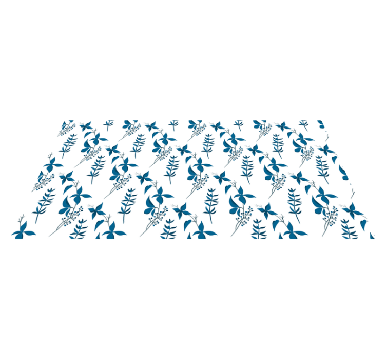 Blå blommönster blommig matta - Tenstickers