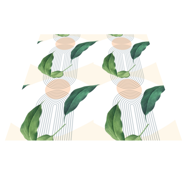 Lövrika geometriska mönster Vinylmatta natur - Tenstickers
