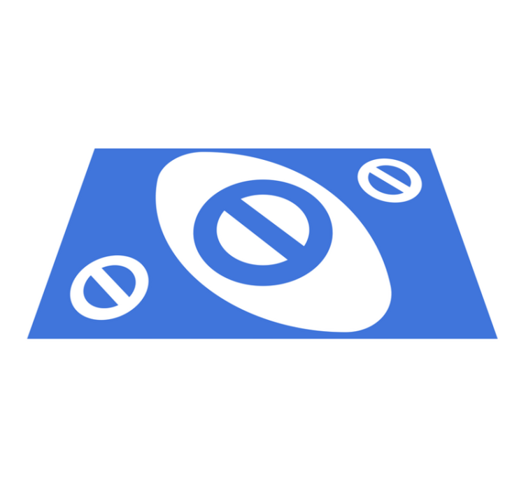 Blå cirkel grafik Andra Vinylmattor - Tenstickers