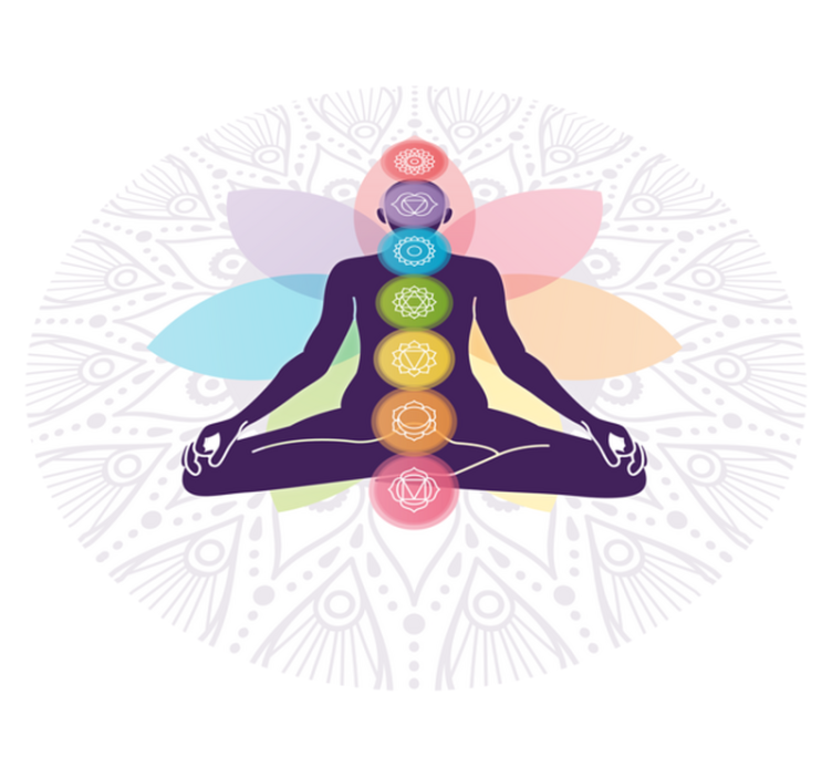 De sju chakras symboler etnisk matta - Tenstickers