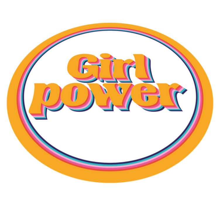 Girl power citat med blommor anpassad matta - Tenstickers