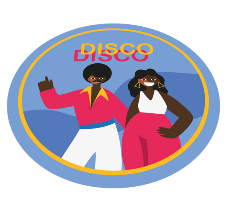 Dansande 80 -tals disco man vintage matta - Tenstickers
