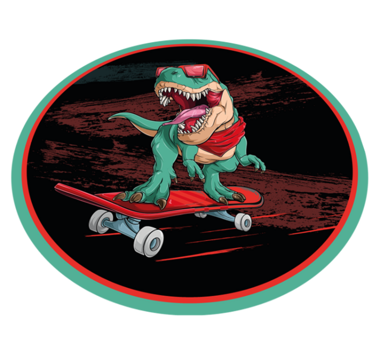 Cool skateboarddinosaurie Vinylmatta Ungdom - Tenstickers