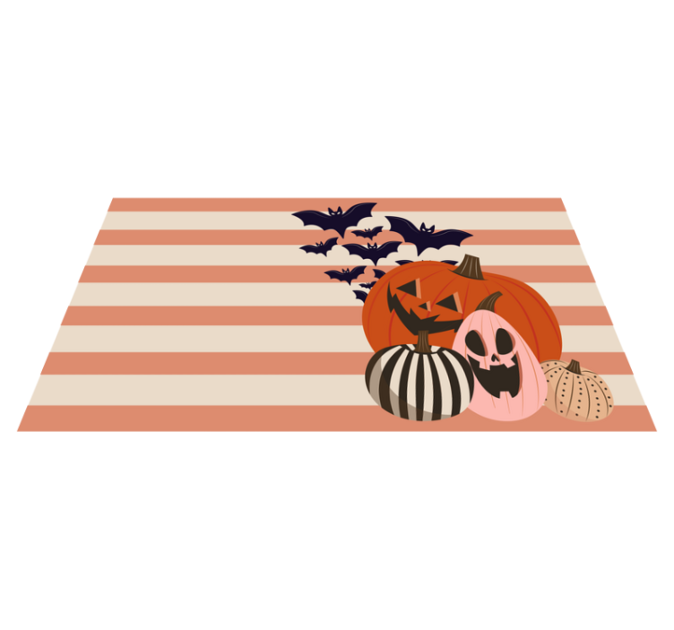 Pumpatrio Vinylmatta Halloween - Tenstickers