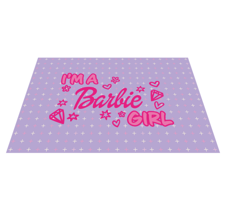 Jag är en barbie Vinylmatta Barn - Tenstickers