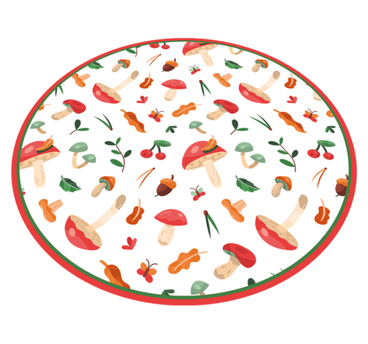 Blommotiv med svamp Vinylmatta blommor och växter - Tenstickers