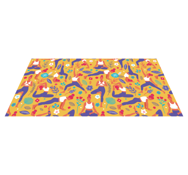 Handritad yoga doodle vardagsrumsmatta - Tenstickers