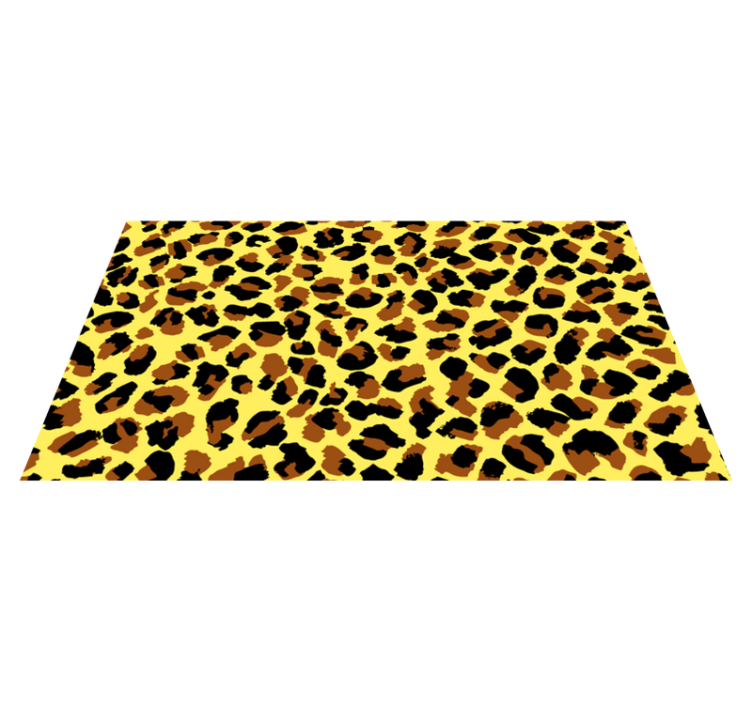 Svart och gult leopardmönster vintagematta - Tenstickers