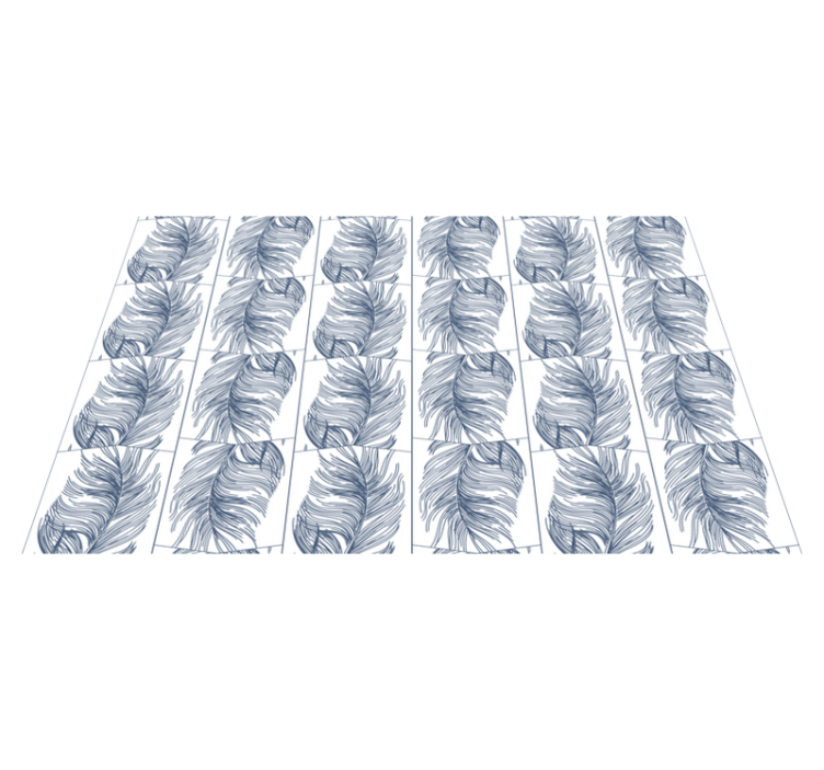 "hampton stil" blå fjädrar geometriska mattor - Tenstickers