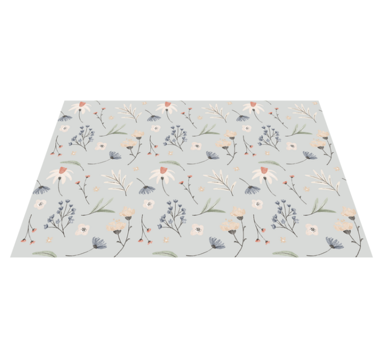Blommig blad illustration Vinylmatta blommor och växter - Tenstickers