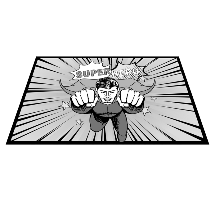 Dynamisk superhjältegrafik Vinylmatta Barn - Tenstickers