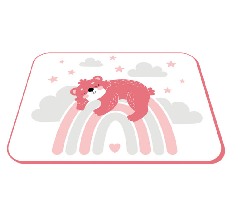 Sömnig björn regnbåge Vinylmatta daghem - Tenstickers