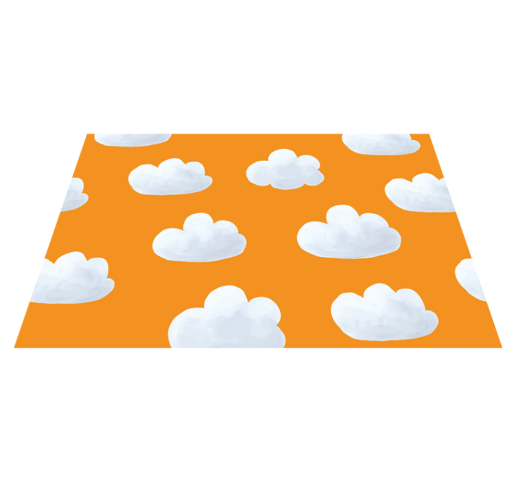 Orange himmel med moln baby lekmatta - Tenstickers