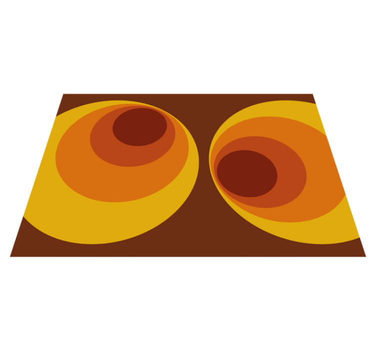 70-tal cirkulära orange mönster vintage matta - Tenstickers