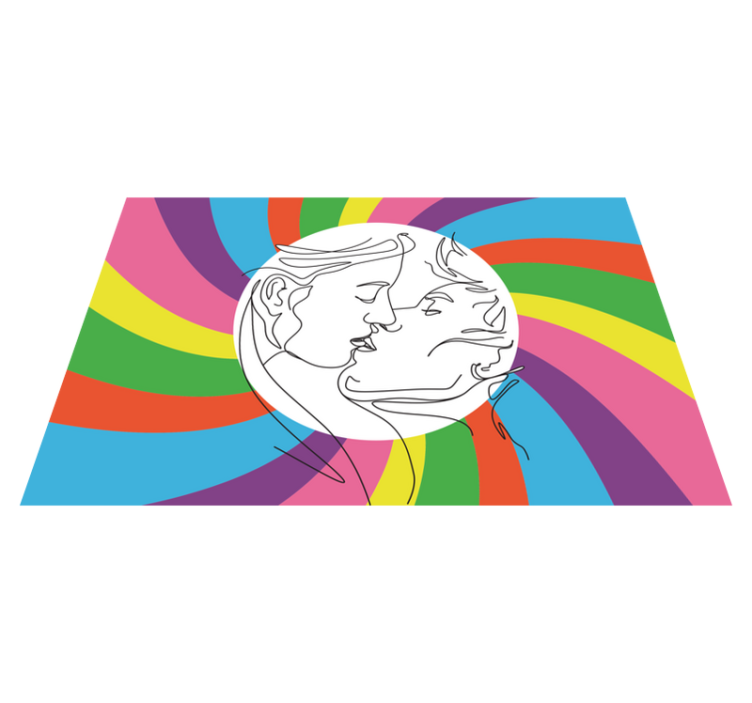 Färgglada kyss siluett Andra Vinylmattor - Tenstickers