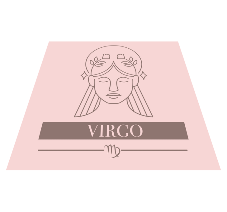 Virgo rosa kort zodiac design vardagsrum matta - Tenstickers