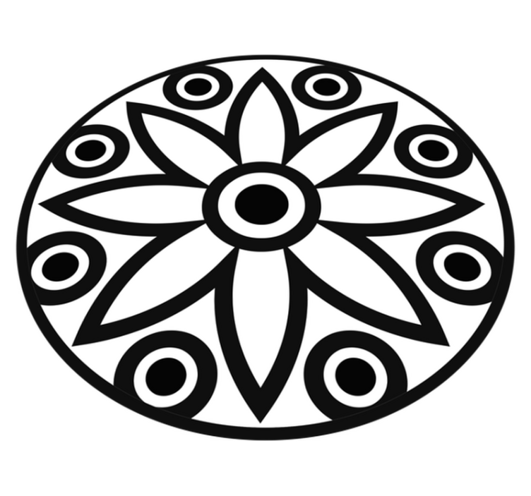 Cirkulär mandala design Vinylmatta geometrisk - Tenstickers