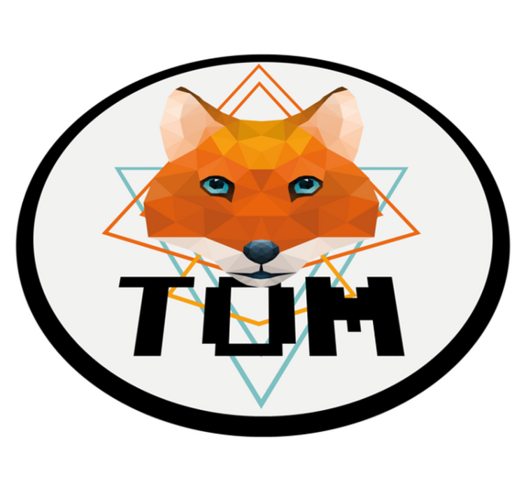 Geometriska-djur vilda räv personlig matta - Tenstickers