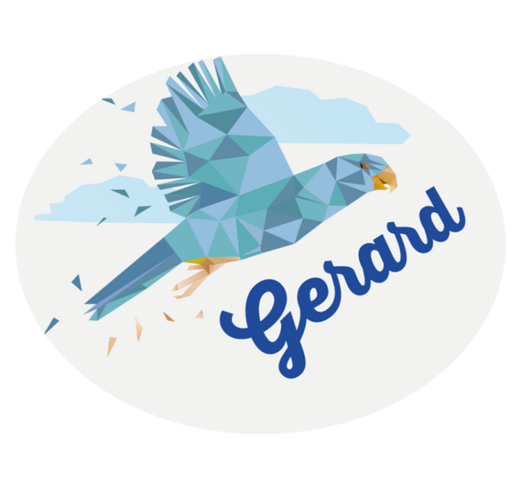 Skräddarsydd geometrisk örn Vinylmatta namn - Tenstickers