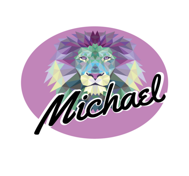 Anpassningsbart lejon Vinylmatta namn - Tenstickers