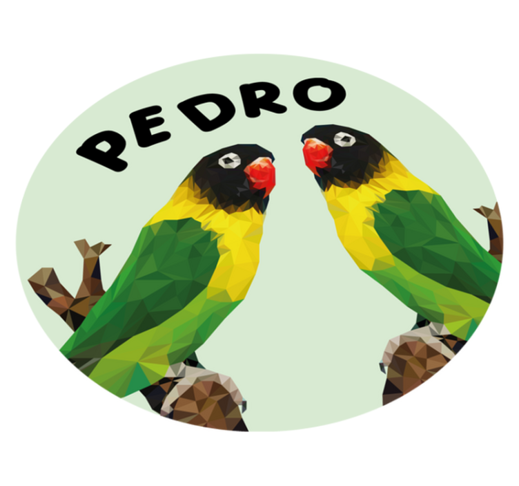 Anpassningsbara lovebirds Vinylmatta namn - Tenstickers