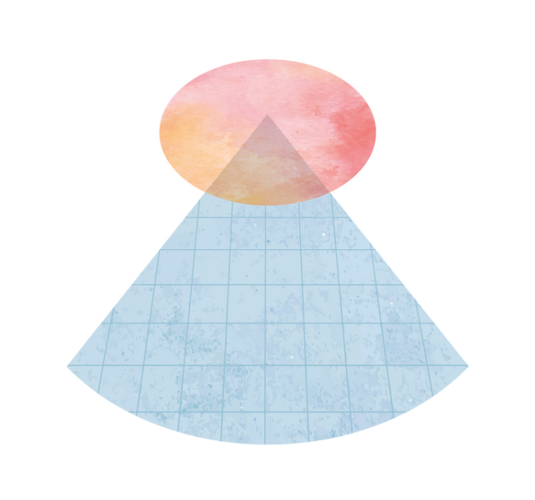 Geometrisk gradienttriangel Vinylmatta minimalistisk - Tenstickers