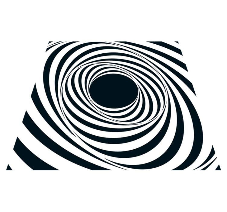 Svart vit virvlande mönster vinylmatta geometrisk - Tenstickers