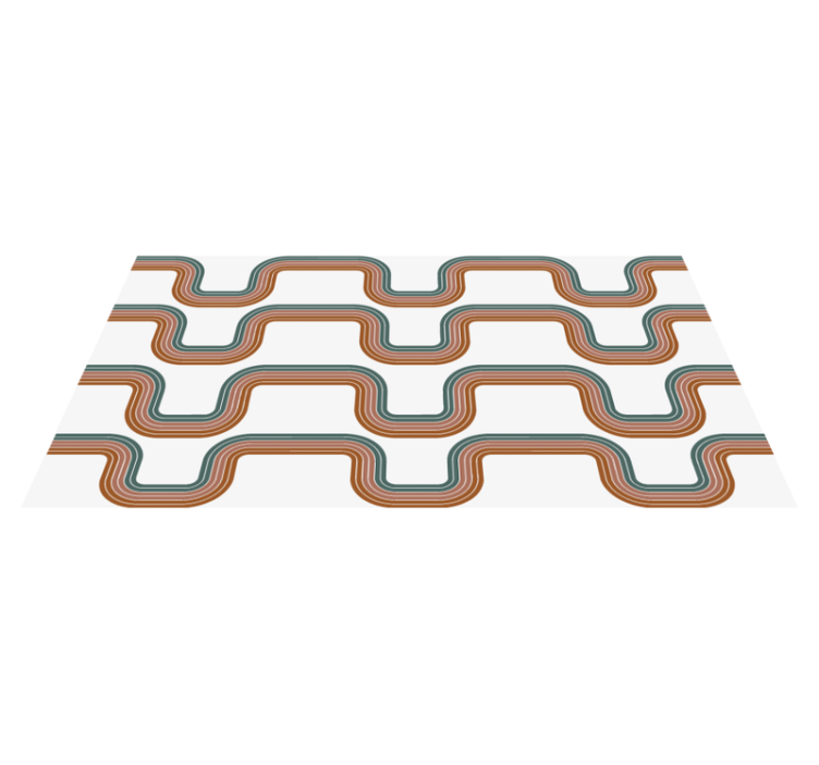 Abstrakt minimal vågor vintage matta - Tenstickers