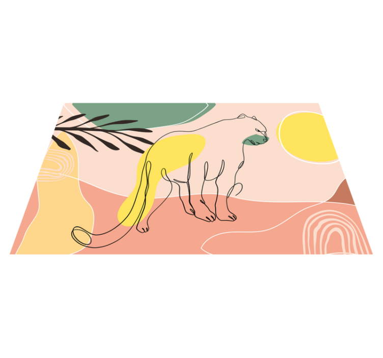 Handritad panter djur matta - Tenstickers