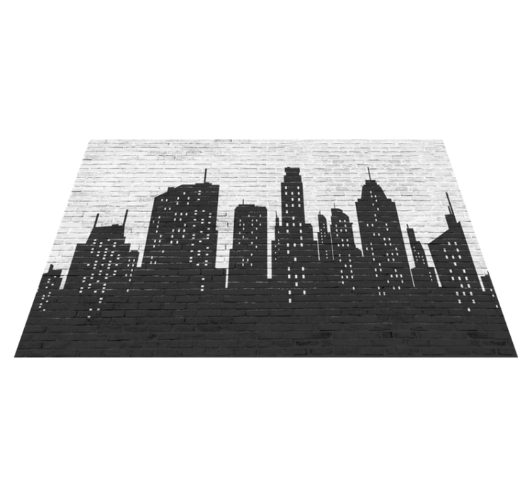 Brickwall skyline stengolv - Tenstickers